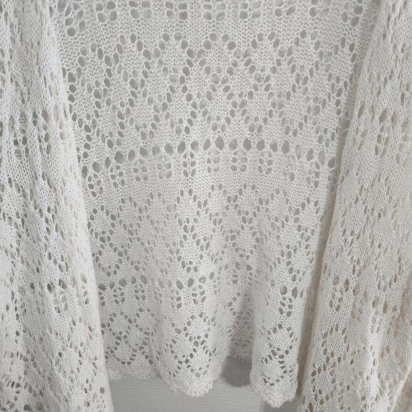 Jessica London open knit white cardigan y2k beachy feminine woman size 22 - Picture 5 of 7